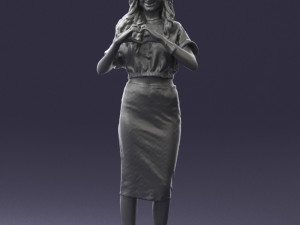 woman in blue dress 0254 3d print ready 3D Принт Модель