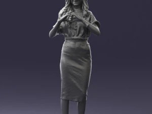 woman in blue dress 0254 3d print ready 3D Print Model
