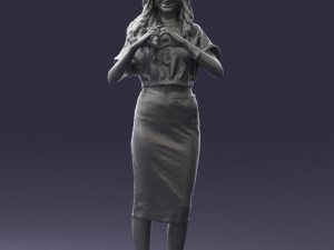 woman in blue dress 0254 3d print ready 3D Принт Модель
