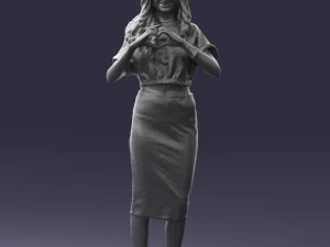 woman in blue dress 0254 3d print ready 3D Print Model