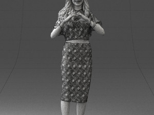 woman in blue dress 0254 3d print ready 3D Принт Модель