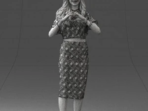 woman in blue dress 0254 3d print ready 3D Print Model