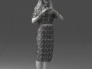 woman in blue dress 0254 3d print ready 3D Принт Модель