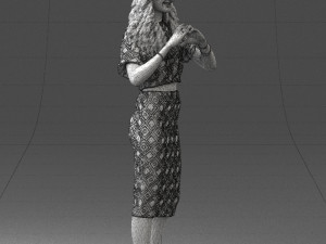 woman in blue dress 0254 3d print ready 3D Принт Модель