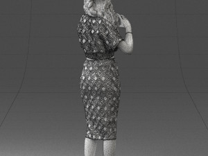 woman in blue dress 0254 3d print ready 3D Принт Модель