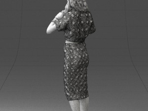 woman in blue dress 0254 3d print ready 3D Принт Модель