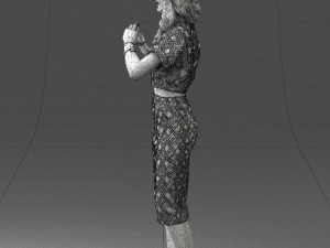woman in blue dress 0254 3d print ready 3D Принт Модель