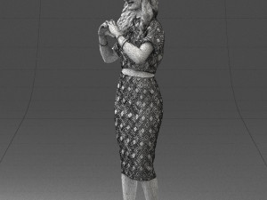 woman in blue dress 0254 3d print ready 3D Принт Модель