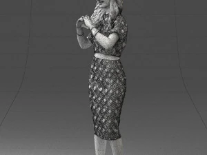 woman in blue dress 0254 3d print ready 3D Print Model