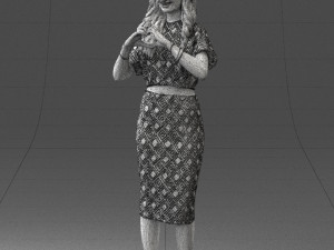woman in blue dress 0254 3d print ready 3D Принт Модель