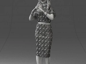 woman in blue dress 0254 3d print ready 3D Print Model