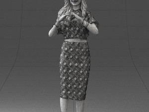 woman in blue dress 0254 3d print ready 3D Принт Модель