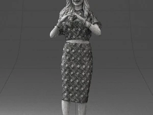 woman in blue dress 0254 3d print ready 3D Print Model