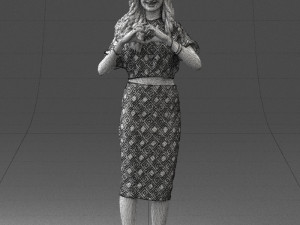 woman in blue dress 0254 3d print ready 3D Принт Модель