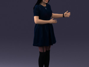 woman in blue dress 0256 3D Model