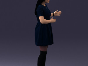 woman in blue dress 0256 3D Model