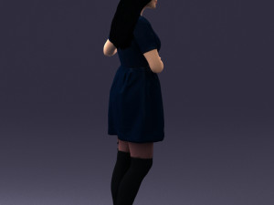 woman in blue dress 0256 3D Model