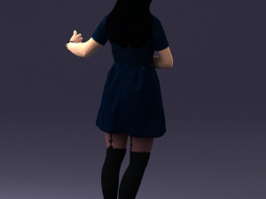 woman in blue dress 0256 3D Model