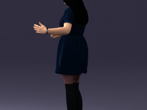 woman in blue dress 0256 3D Model