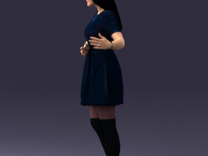 woman in blue dress 0256 3D Model