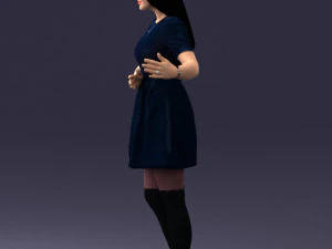 woman in blue dress 0256 3D Model