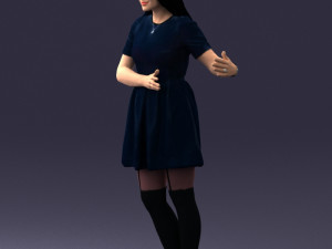 woman in blue dress 0256 3D Model