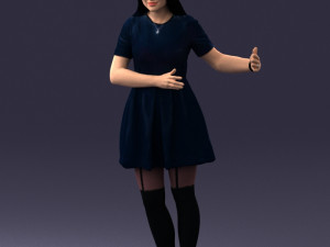 woman in blue dress 0256 3D Model