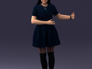 woman in blue dress 0256 3D Model