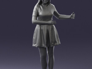 woman in blue dress 0256 3D Model