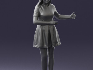 woman in blue dress 0256 3D Model