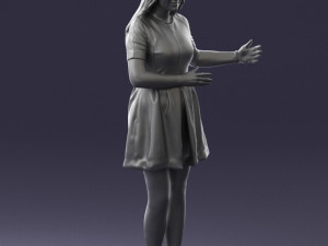 woman in blue dress 0256 3D Model