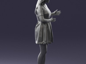 woman in blue dress 0256 3D Model