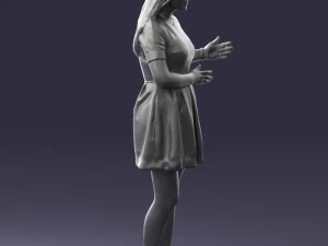 woman in blue dress 0256 3D Model