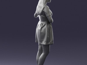 woman in blue dress 0256 3D Model