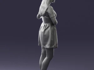 woman in blue dress 0256 3D Model