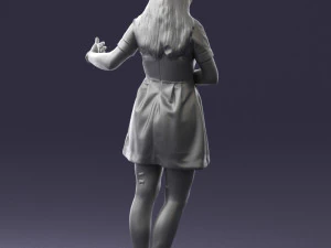 woman in blue dress 0256 3D Model