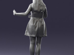 woman in blue dress 0256 3D Model