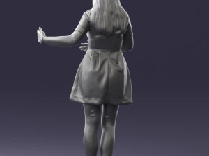 woman in blue dress 0256 3D Model