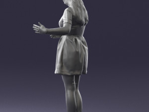 woman in blue dress 0256 3D Model
