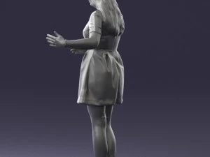 woman in blue dress 0256 3D Model
