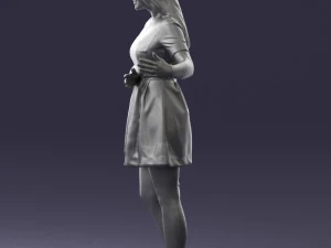 woman in blue dress 0256 3D Model