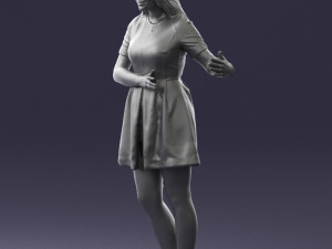 woman in blue dress 0256 3D Model