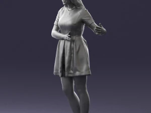 woman in blue dress 0256 3D Model