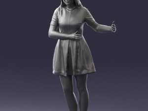 woman in blue dress 0256 3D Model