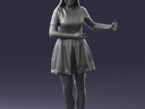 woman in blue dress 0256 3D Model