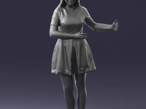 woman in blue dress 0256 3D Model