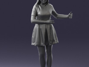 woman in blue dress 0256 3D Model
