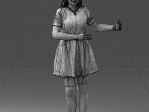 woman in blue dress 0256 3D Model