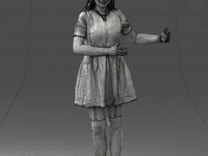 woman in blue dress 0256 3D Model