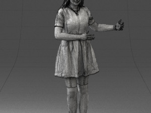 woman in blue dress 0256 3D Model